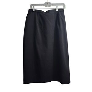 K Studio‎ Collection Black Midi Skirt Elastic Waist Zip Back Size 10
